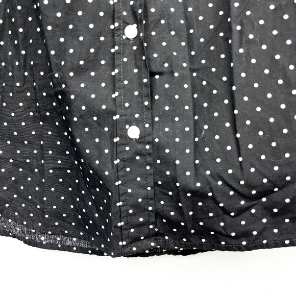 Old Navy Black and White Polka Dot Button-Up Shirt - Picture 6 of 9